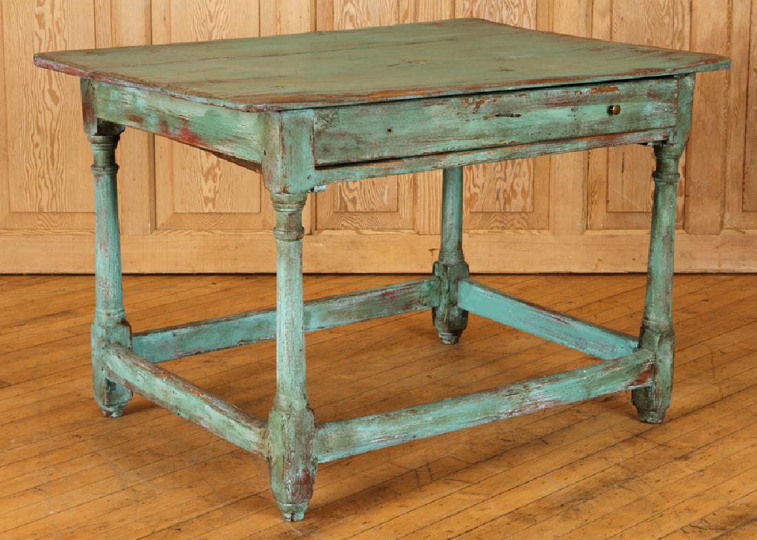 LATE 19TH C. FRENCH PAINTED WALNUT SIDE TABLE (1 of 5)