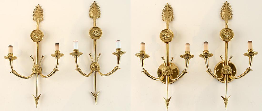 SET 4 NEOCLASSICAL BRASS SCONCES MANNER OF JANSEN (1 of 7)