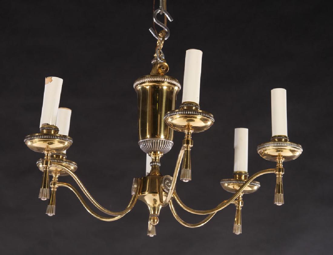 EMPIRE STYLE BRASS CHANDELIER 6 ARMS (1 of 5)
