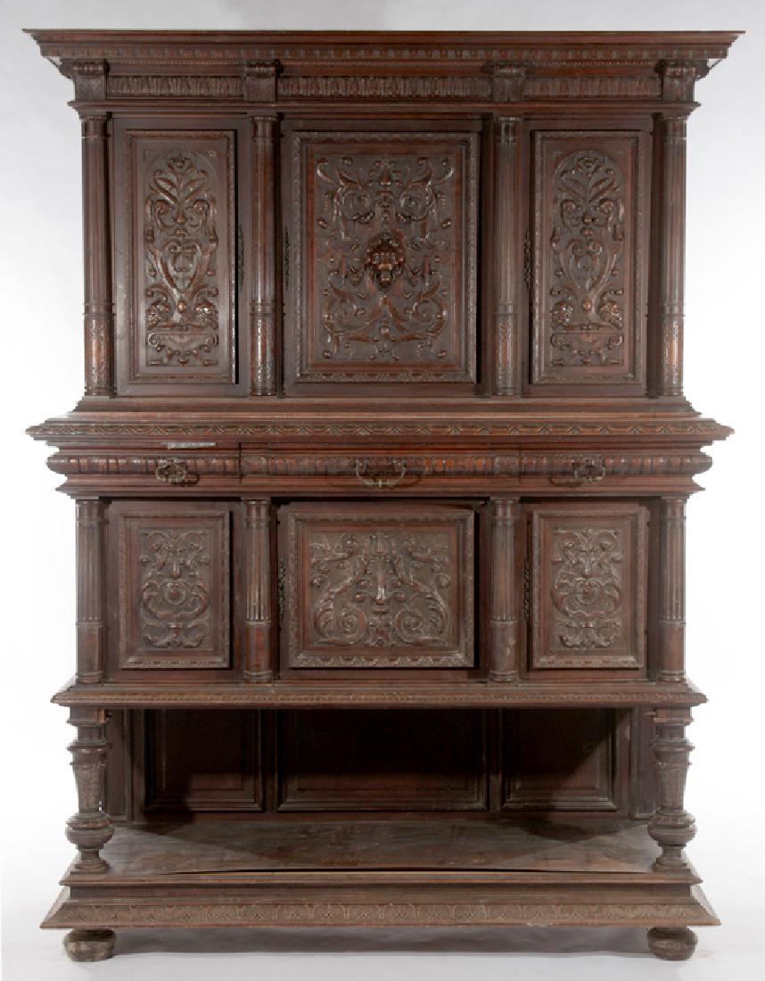 LATE 19TH CENT FRENCH CARVED WALNUT CUPBOARD 1890 (1 of 7)