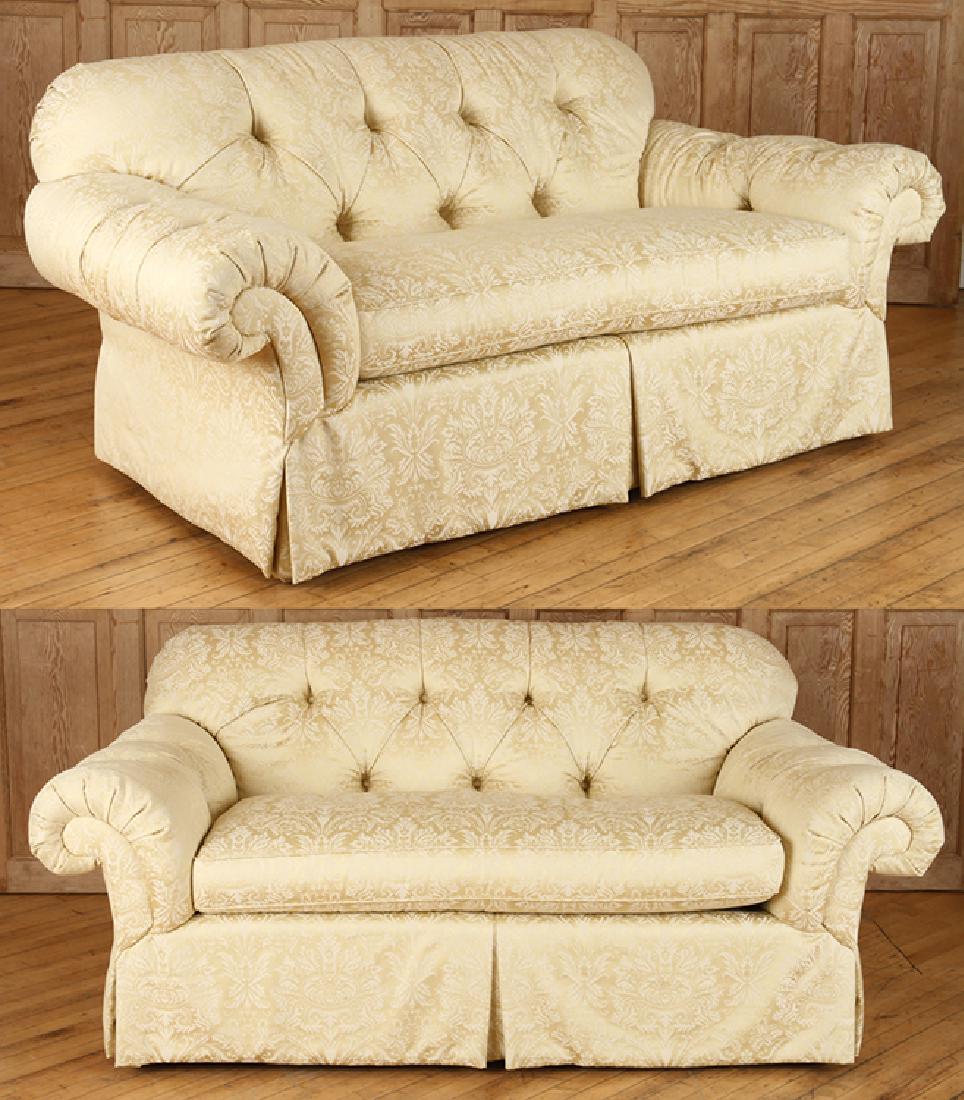 PAIR UPHOLSTERED TUFTED SOFAS BY CENTURY (1 of 5)
