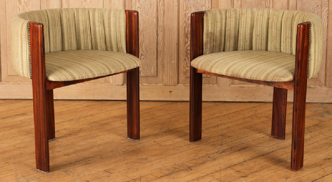 PAIR MID CENTURY MODERN ROSEWOOD ARM CHAIRS C1960 (1 of 5)