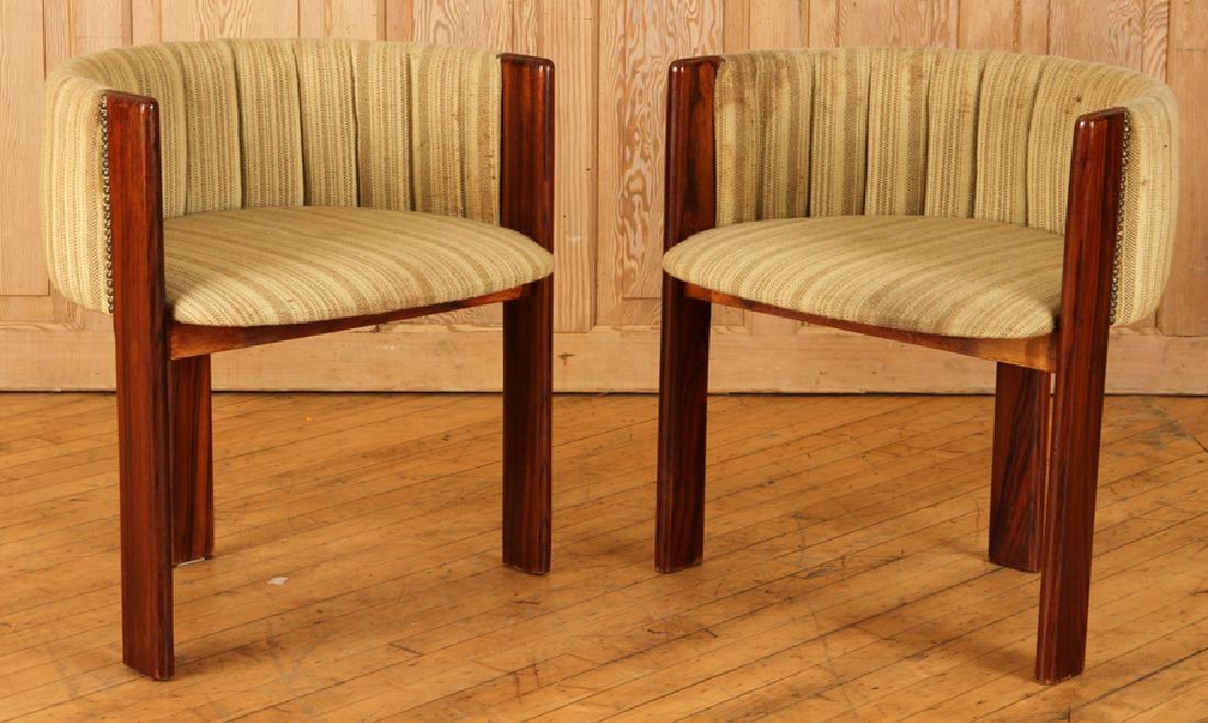 PAIR MID CENTURY MODERN ROSEWOOD ARM CHAIRS C1960 (1 of 5)