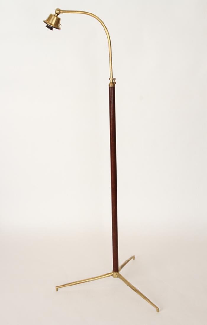 BRONZE LEATHER FLOOR LAMP MANNER JACQUES ADNET (1 of 4)