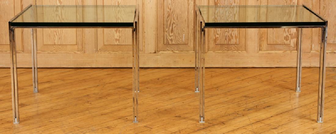 PAIR CHROME END TABLE MANNER OF POUL KJAERHOLM (1 of 6)