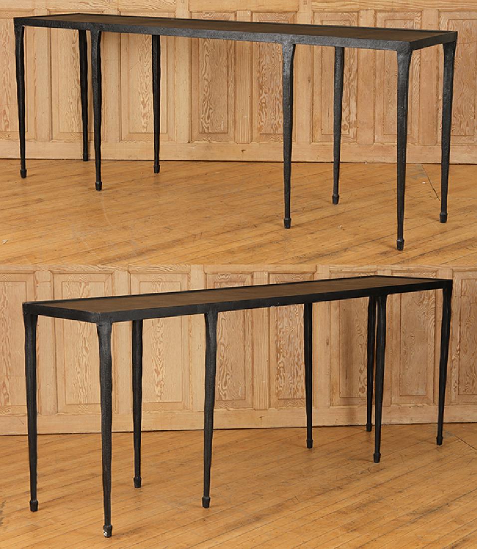 PAIR IRON CONSOLE TABLES MANNER JEAN-MICHEL FRANK (1 of 6)