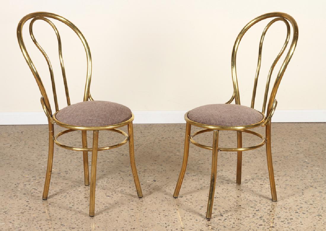 PAIR OF FRENCH BRASS SIDE CHAIRS CIRCA 1950 (1 of 5)