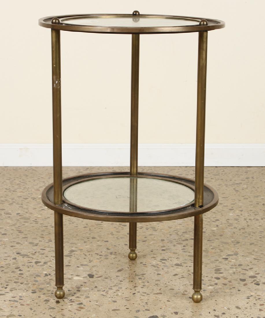 FRENCH TWO TIER BRONZE AND GLASS TABLE C.1950 (1 of 3)