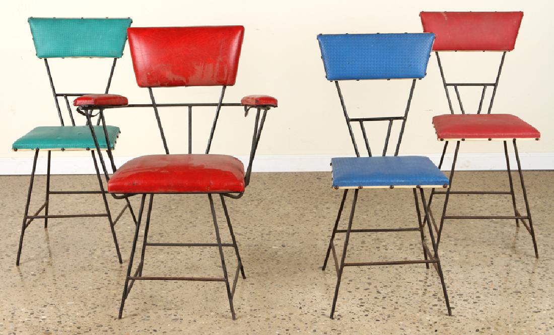 SET 4 MID CENTURY MODERN IRON CHAIRS 1960 (1 of 5)