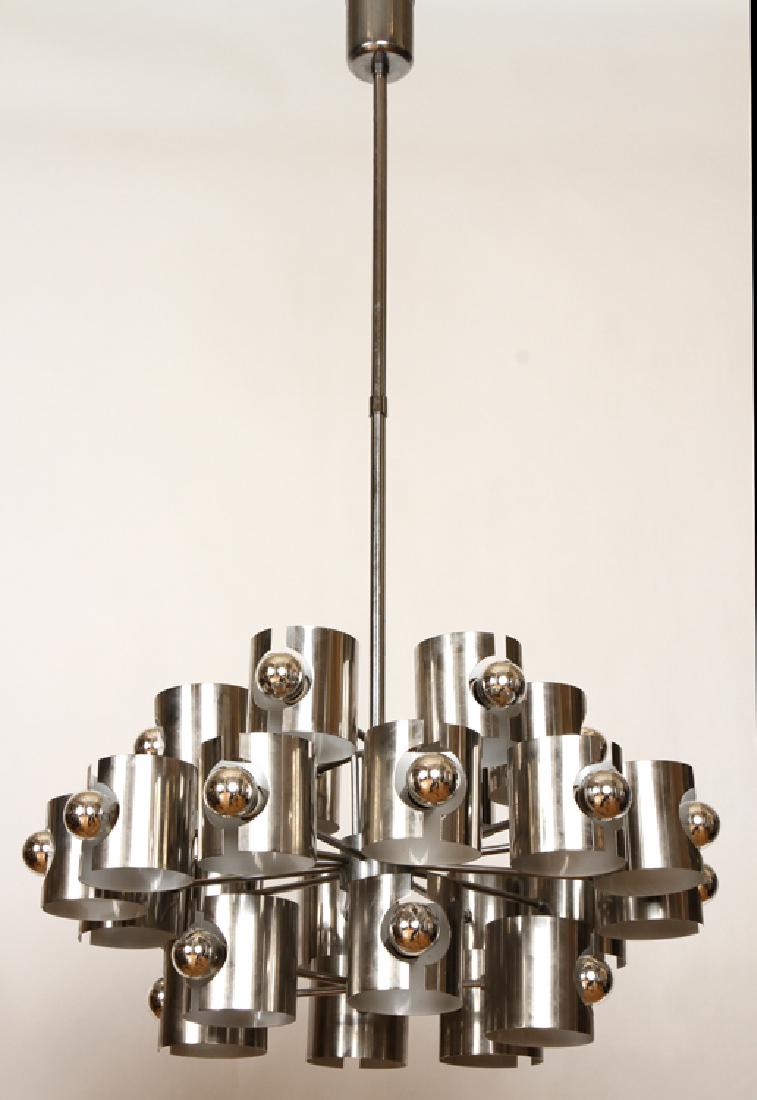 ITALIAN MID CENTURY MODERN CHROME CHANDELIER (1 of 4)