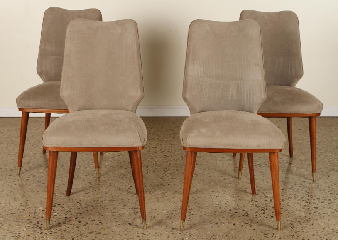SET 4 ITALIAN UPHOLSTERED DINING CHAIRS C.1960 (1 of 4)