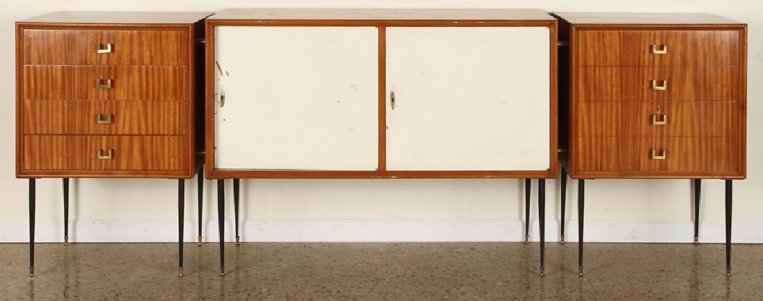 UNUSUAL 3-SECTION SIDEBOARD IRON LEGS C.1950 (1 of 6)
