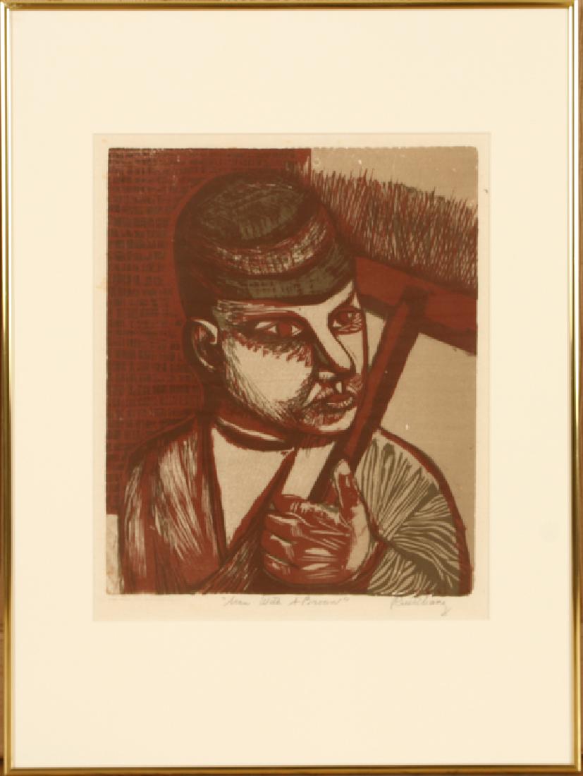 RUTH CHANEY "MAN WITH A BROOM" SCREENPRINT SIGNED (1 of 7)