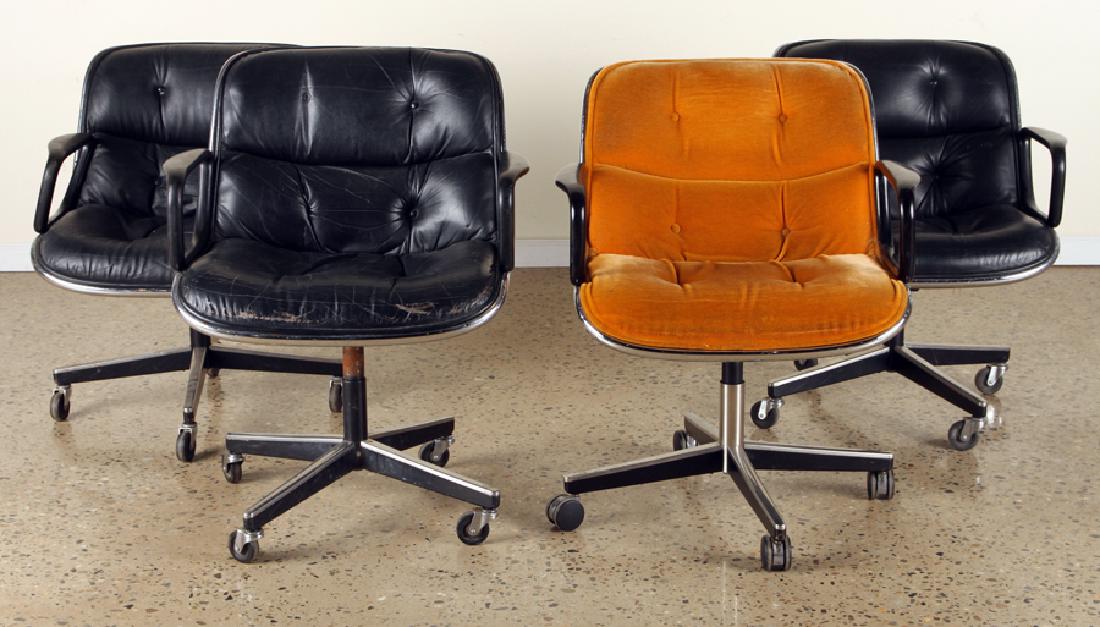 SET 4 CHARLES POLLOCK EXECUTIVE CHAIRS BY KNOLL: A set of four Charles Pollock executive chairs by Knoll. Ht: 33" Wd: 26" Dpth: 23" Seat: 20"