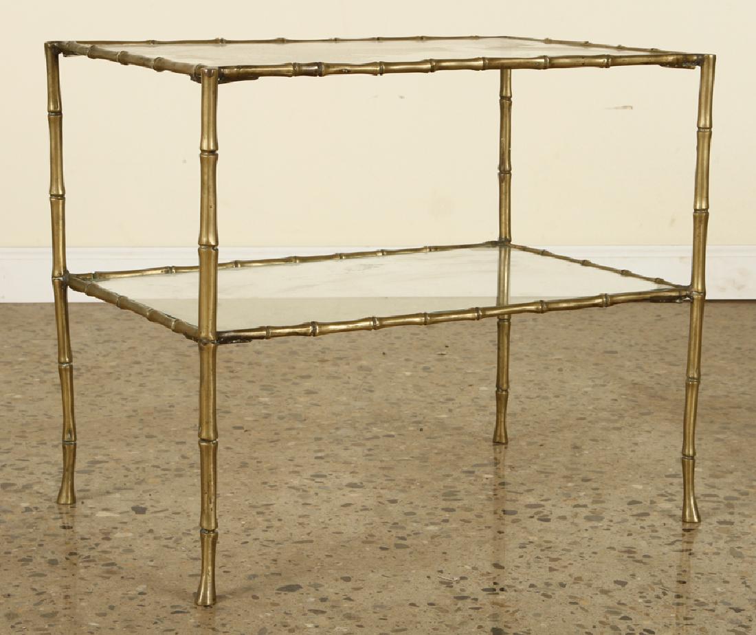 BRASS GLASS TABLE IN MANNER OF BAGUES C.1940 (1 of 5)