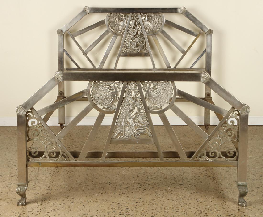CHROME OVER IRON ART DECO FULL SIZE BED C. 1930