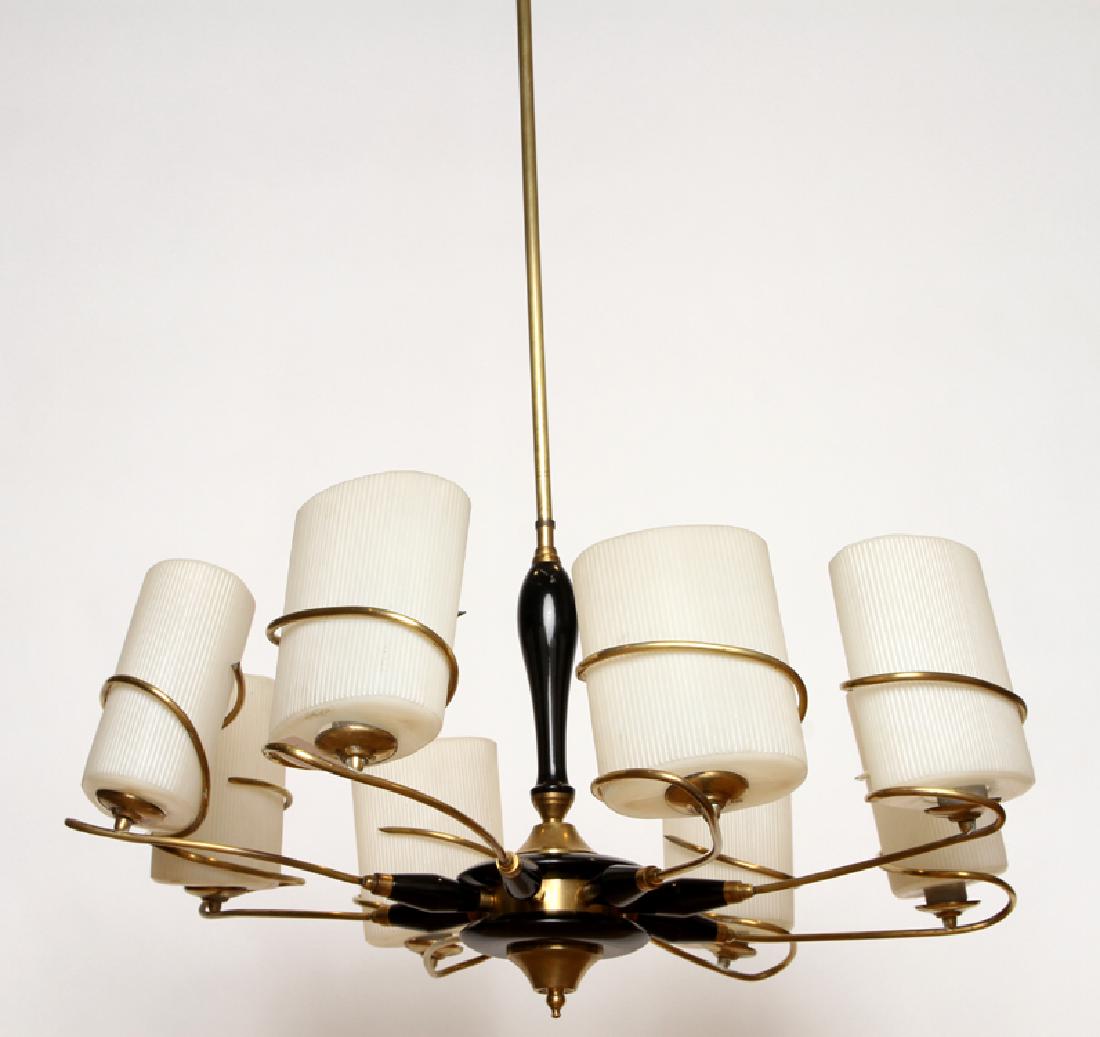 MID CENTURY MODERN BRASS 8 ARM CHANDELIER 1960 (1 of 5)