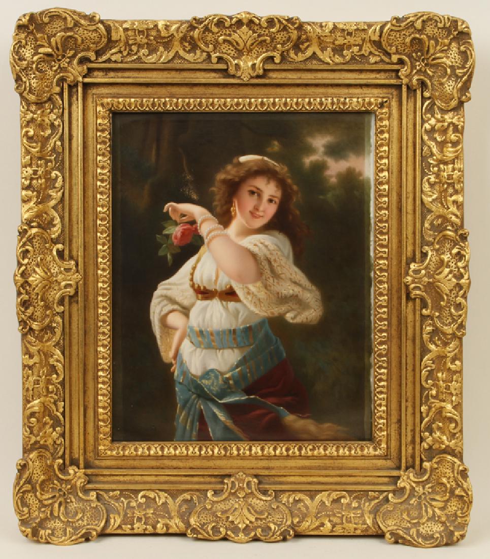 LARGE 19TH C. HAND PAINTED KPM PORCELAIN PLAQUE (1 of 6)