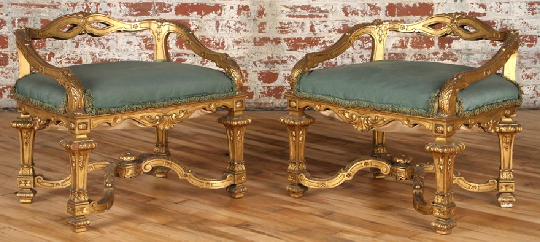 OPULENT PAIR GILTWOOD BOUDOIR CHAIRS 1940 (1 of 5)