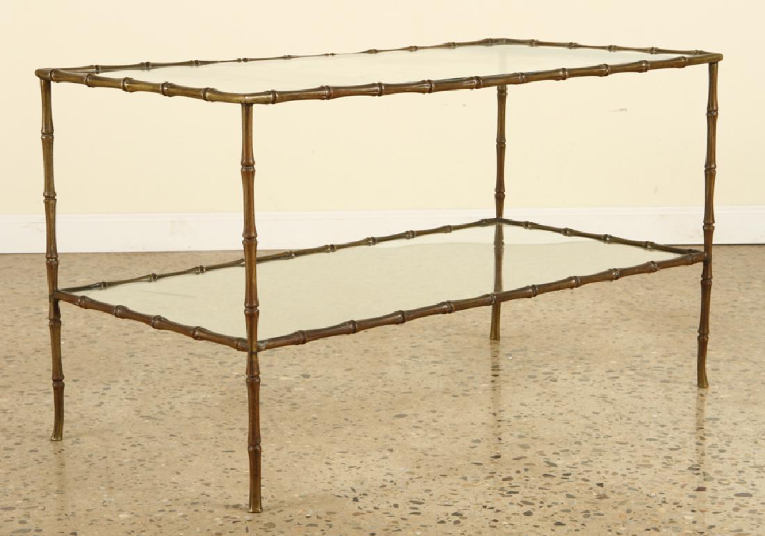 FRENCH BRONZE BAMBOO 2 TIER COFFEE TABLE BAGUES (1 of 5)