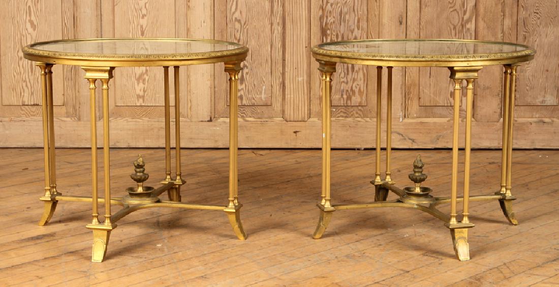 HIGH QUALITY PAIR GILT BRONZE END TABLES C.1950 (1 of 6)