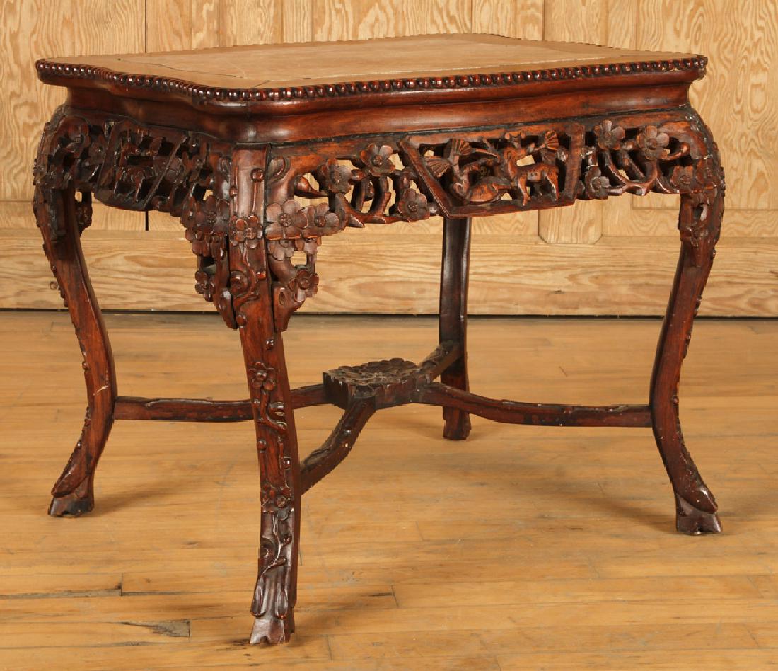 CARVED CHINESE ROSEWOOD OCCASIONAL TABLE C.1930 (1 of 5)