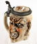 THREE GERMAN PORCELAIN CHARACTER BEER STEINS - 6