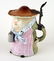 THREE GERMAN PORCELAIN CHARACTER BEER STEINS - 3