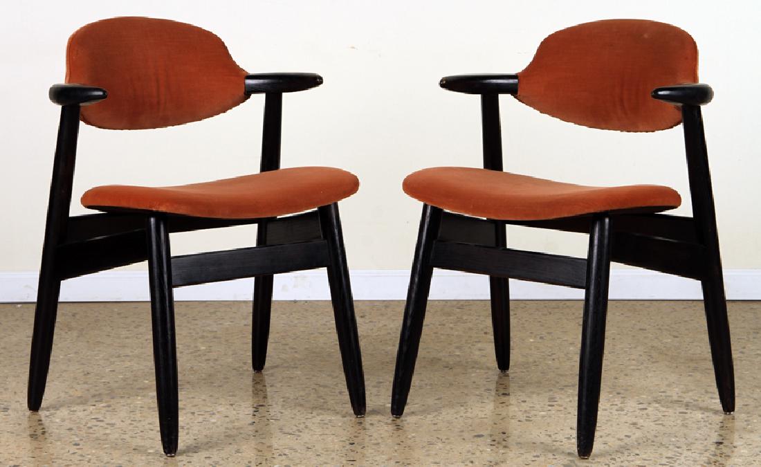 PAIR EBONIZED OAK ARM CHAIRS MANNER HANS WAGNER (1 of 4)