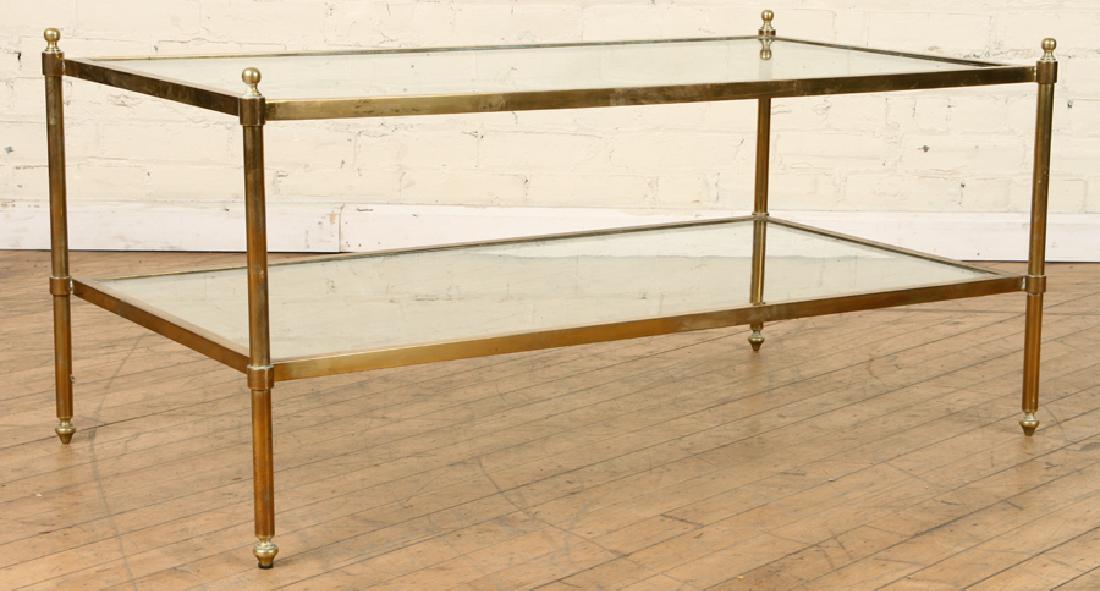TWO TIER BRASS GLASS COFFEE TABLE MANNER JANSEN (1 of 4)