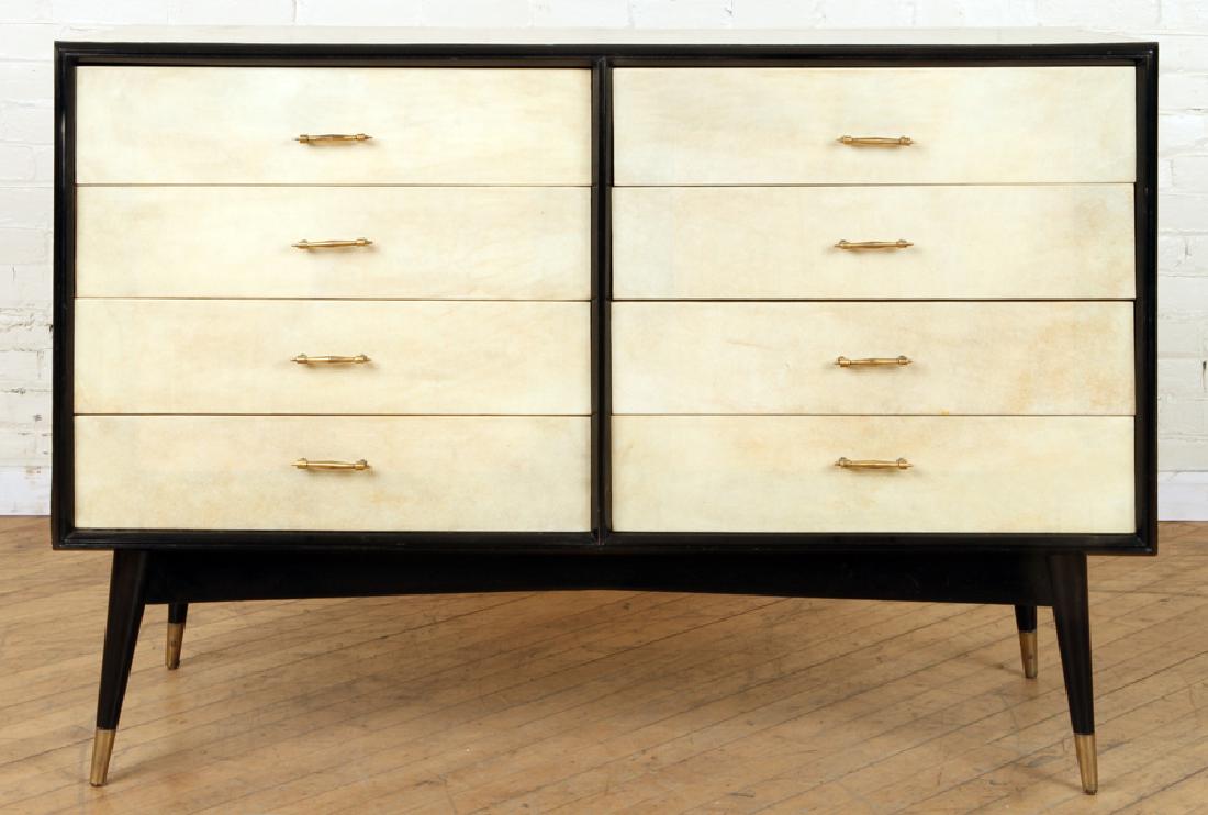 EBONIZED PARCHMENT COMMODE MANNER OF SAMUEL MARX (1 of 5)