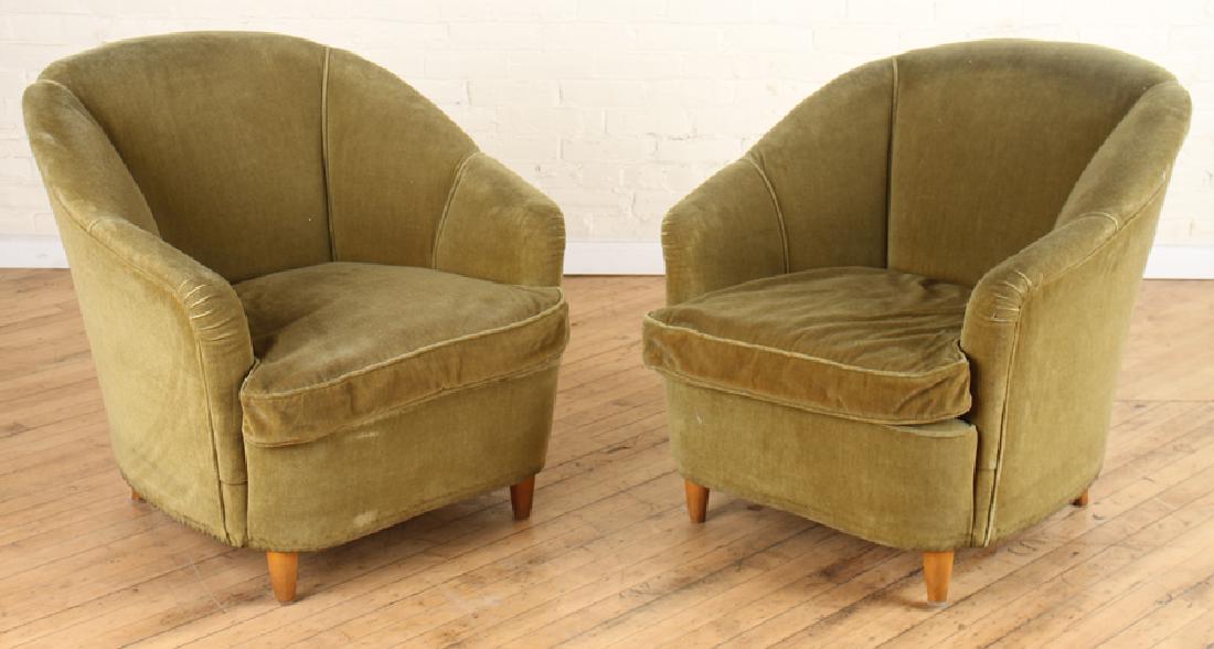 PAIR ITALIAN MID CENTURY MODERN ARM CHAIRS C.1950 (1 of 5)