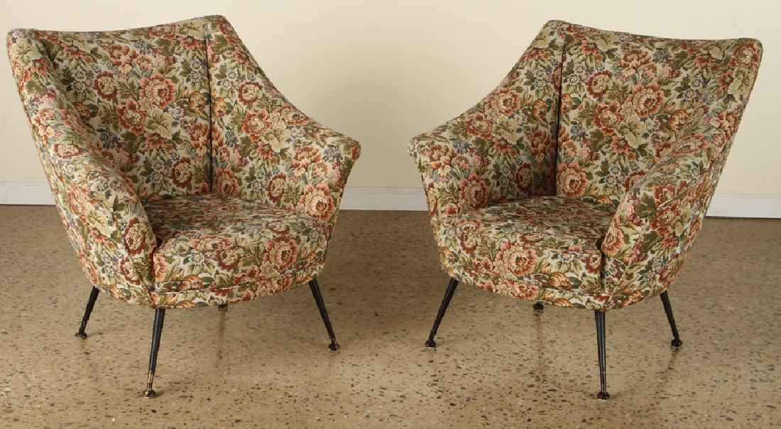 PAIR ITALIAN MID CENTURY MODERN CLUB CHAIRS C1950 (1 of 5)