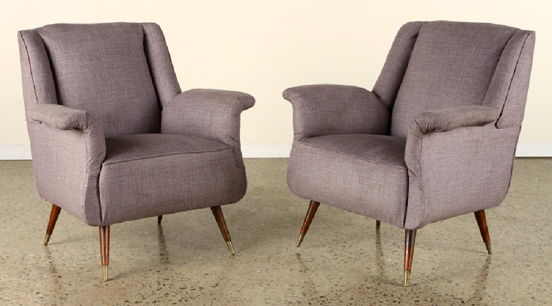 PAIR ITALIAN MID CENTURY MODERN CLUB CHAIRS 1950 (1 of 5)