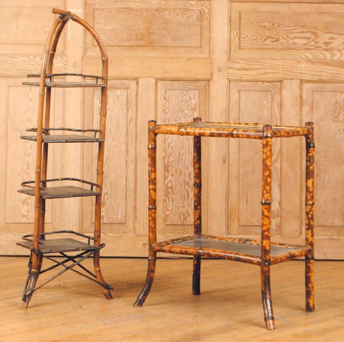 LOT OF TWO FRENCH LACQUERED BAMBOO TABLES C.1880 (1 of 6)