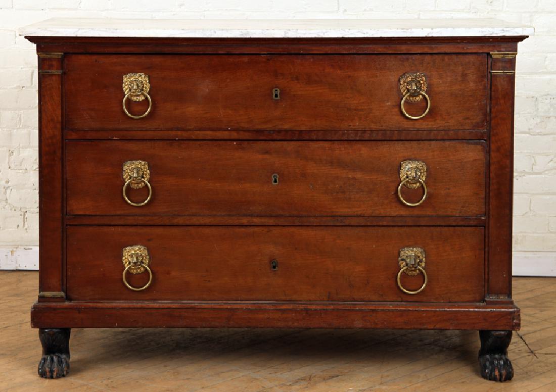 19TH C. FRENCH EMPIRE MARBLE TOP COMMODE (1 of 5)