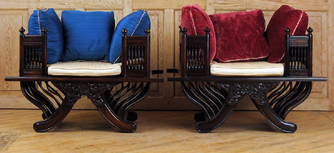 UNUSUAL PAIR INDIAN WINDOW SEATS CIRCA 1900 (1 of 7)