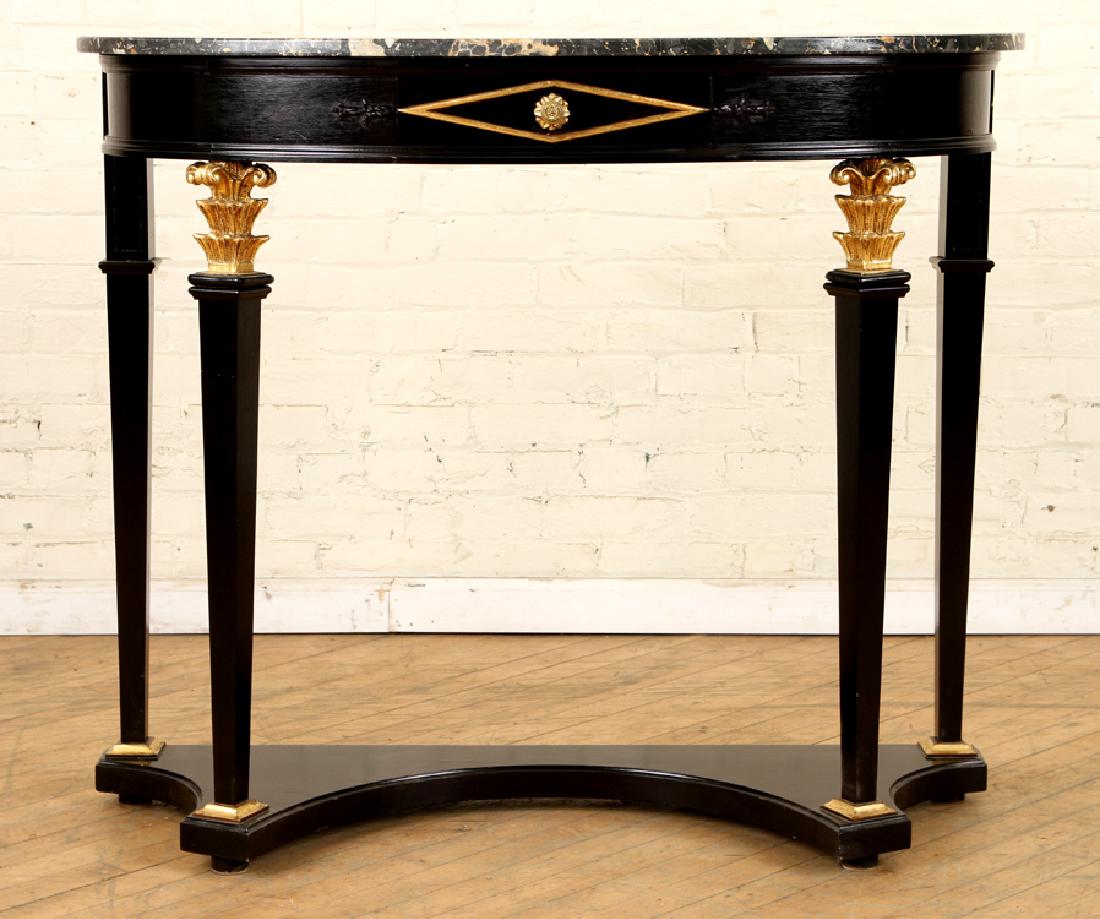FRENCH EMPIRE DEMILUNE MARBLE TOP CONSOLE (1 of 6)