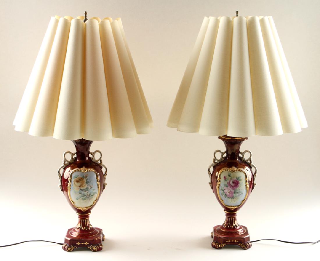 PAIR VINTAGE CHINESE ROCOCO STYLE TABLE LAMPS (1 of 5)