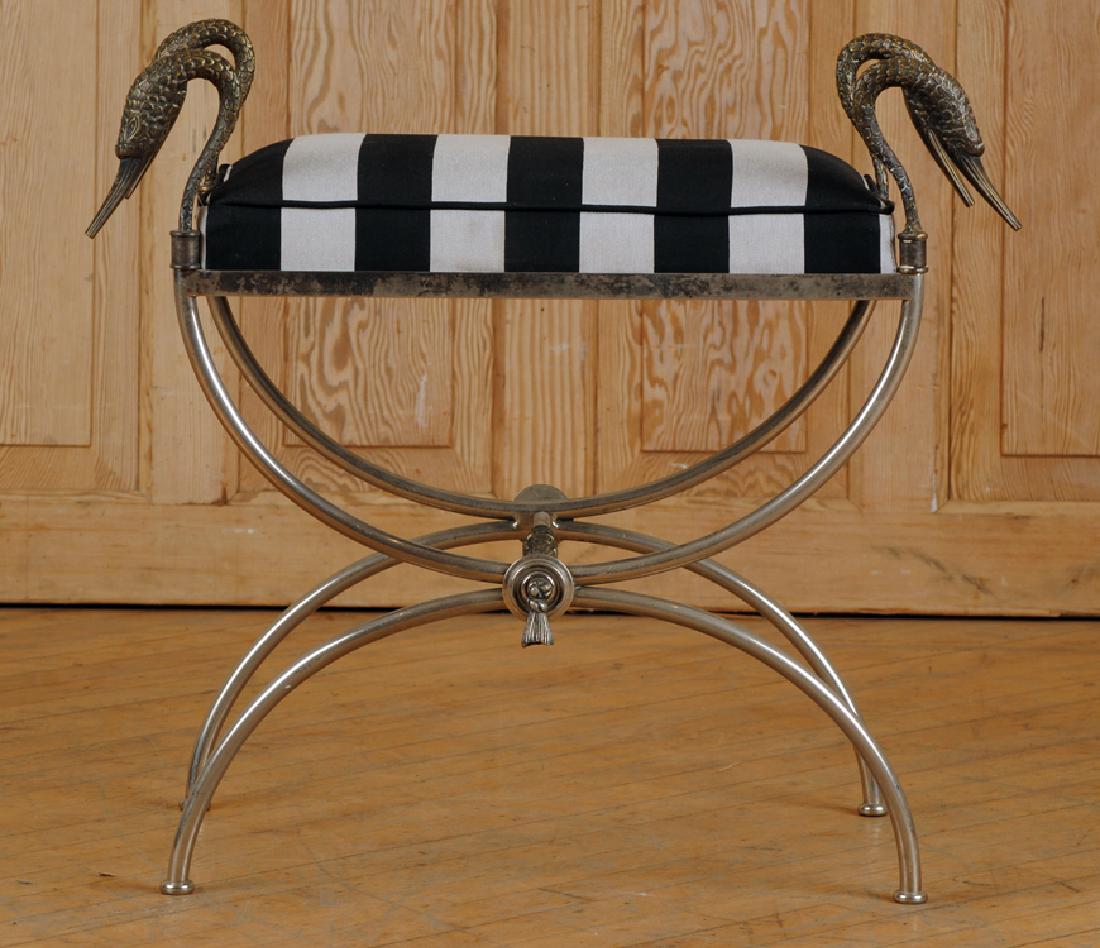 CONTINENTAL NICKEL BRONZE CURULE FORM BENCH (1 of 5)