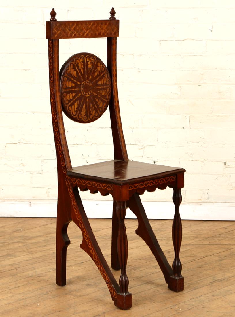 ITALIAN INLAID SIDE CHAIR ROUND BACK CIRCA 1950 (1 of 5)