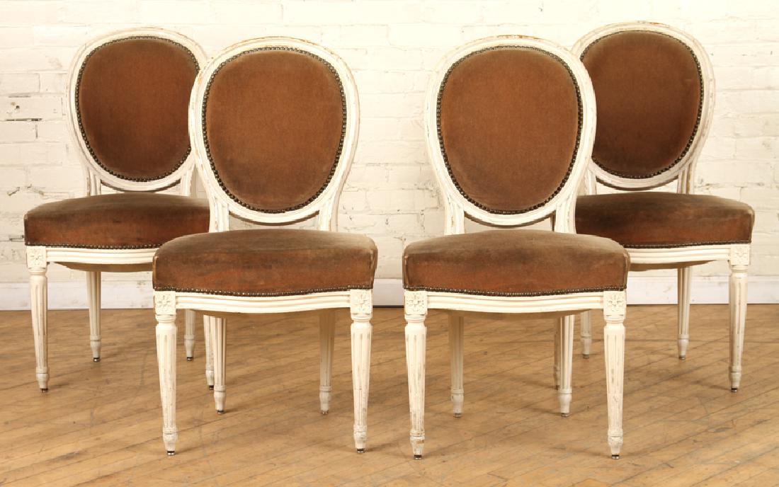 SET 4 FRENCH LOUIS XVI STYLE DINING CHAIRS C.1930 (1 of 5)
