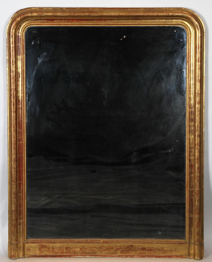 19TH C. LOUIS PHILIPPE GILT WOOD MIRROR ETCHED (1 of 3)