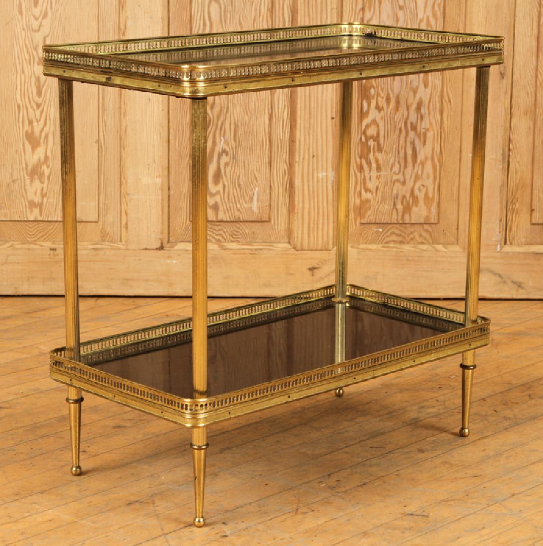 TWO TIER EBONIZED & BRONZE OCCASIONAL TABLE C1940 (1 of 5)