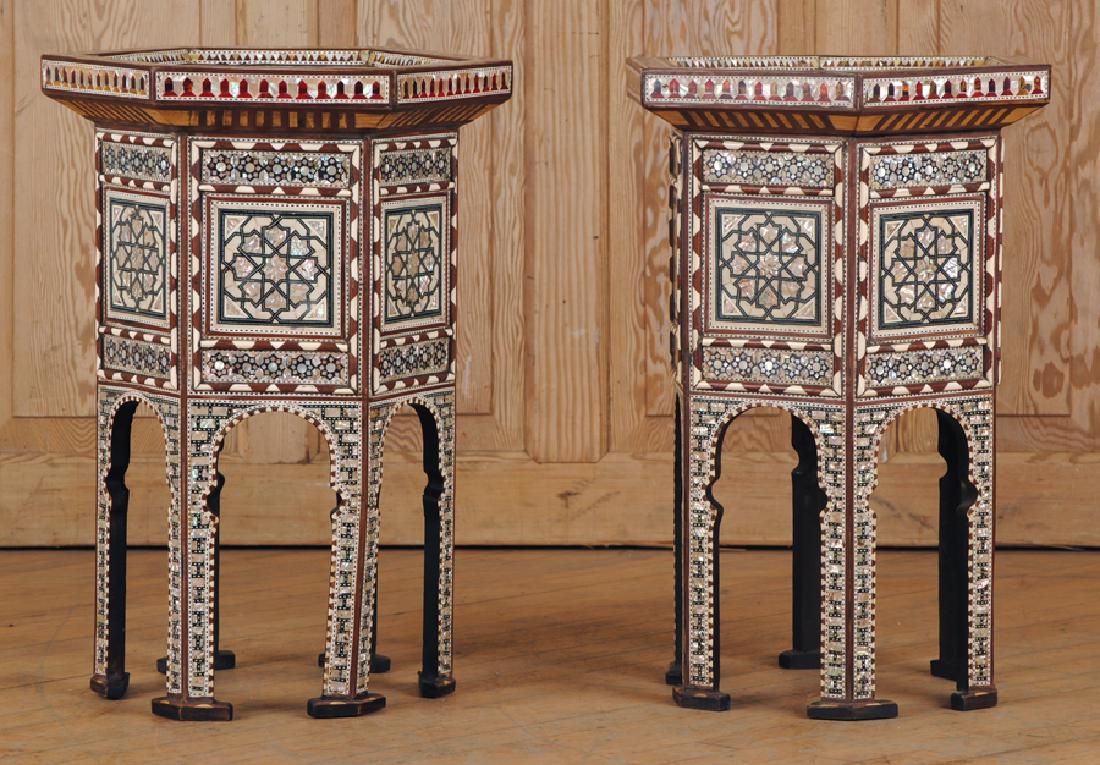 PAIR SYRIAN SIX SIDED TABLES MOTHER OF PEARL (1 of 7)