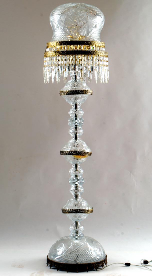TWO LIGHT CRYSTAL FLOOR LAMP DOME SHADE (1 of 6)