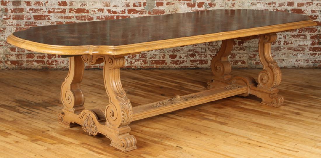 JANSEN OAK DINING TABLE PAINTED TOP CHINOISERIE (1 of 7)