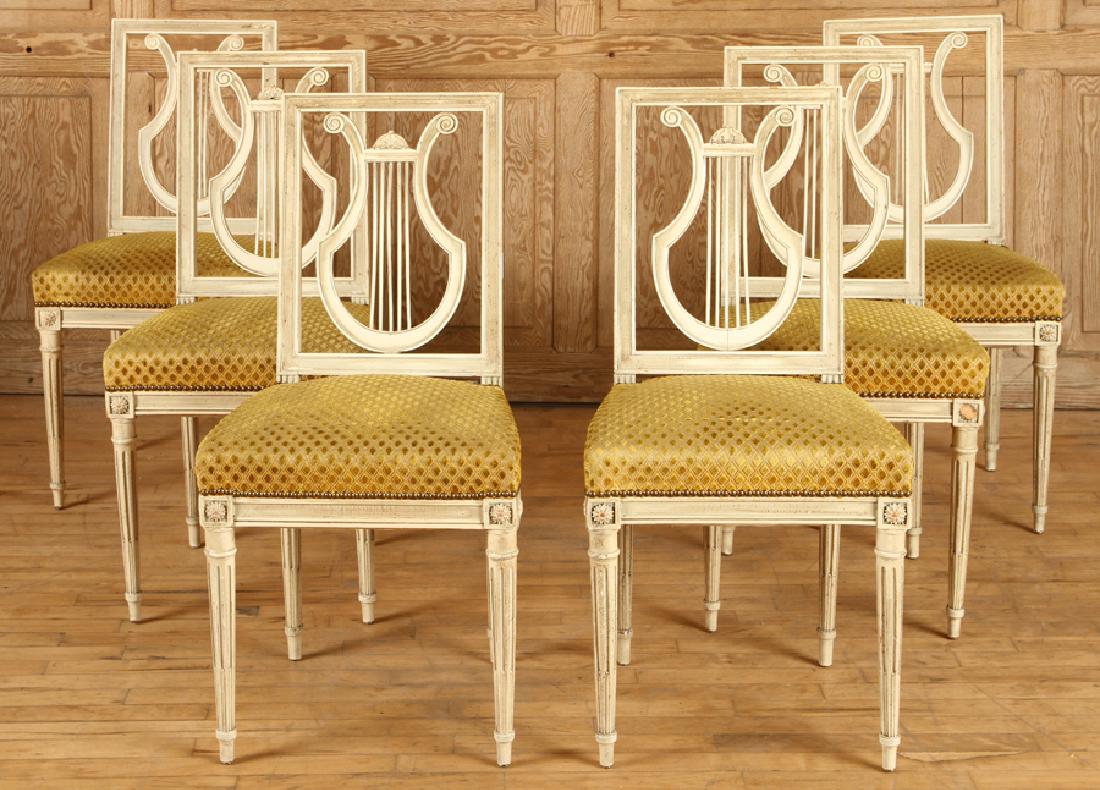 SET 6 LOUIS XVI STYLE UPHOLSTERED DINING CHAIRS (1 of 5)