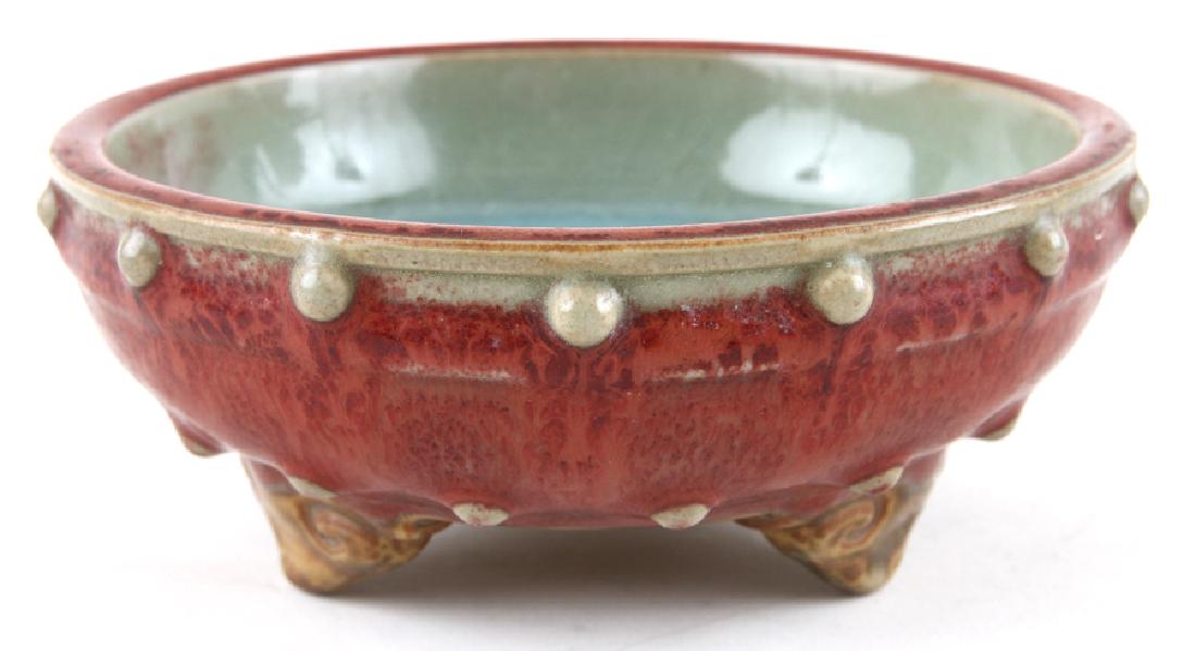 CHINESE MING STYLE JUN WARE NUMBERED GLAZED BOWL (1 of 4)