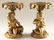 PAIR LATE 19TH C. GILT BRONZE TAZZAS FIGURAL